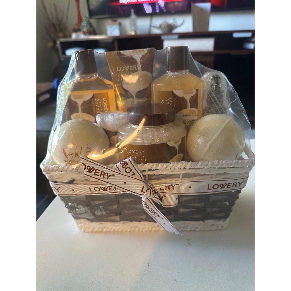 Lovery Vanilla Coconut Bath Set Gift Bubble Bath ShowerGel Body Scrub Bath Bombs